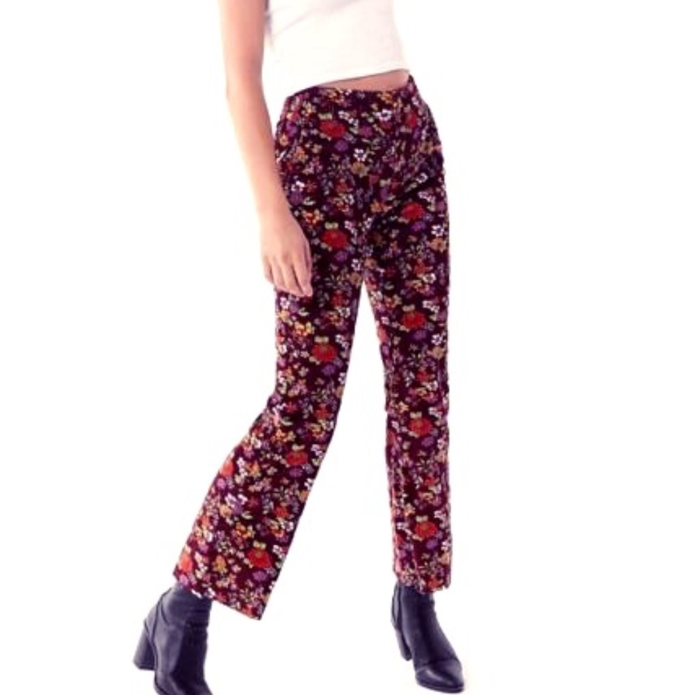 Urban Outfitters Floral Cord Crop Pant